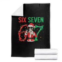 Funny Santa Skeleton Says Six Seven Throw Blanket Christmas Meme Gift - Wonder Print Shop