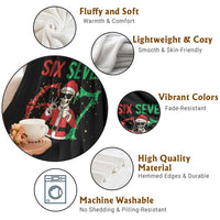 Funny Santa Skeleton Says Six Seven Throw Blanket Christmas Meme Gift - Wonder Print Shop