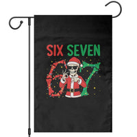 Funny Santa Skeleton Says Six Seven Garden Flag Christmas Meme Gift - Wonder Print Shop