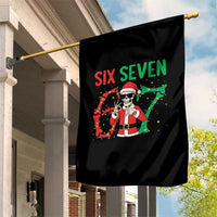 Funny Santa Skeleton Says Six Seven Garden Flag Christmas Meme Gift - Wonder Print Shop