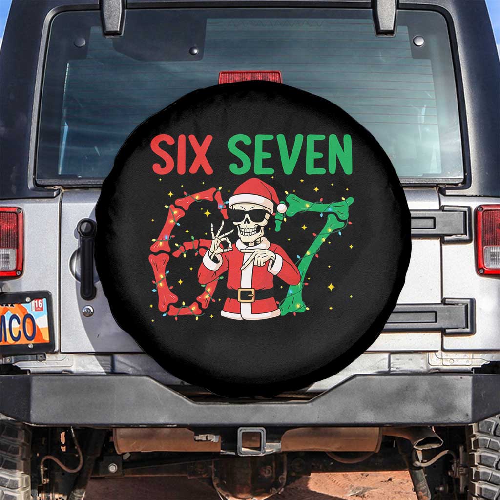 Funny Santa Skeleton Says Six Seven Spare Tire Cover Christmas Meme Gift - Wonder Print Shop