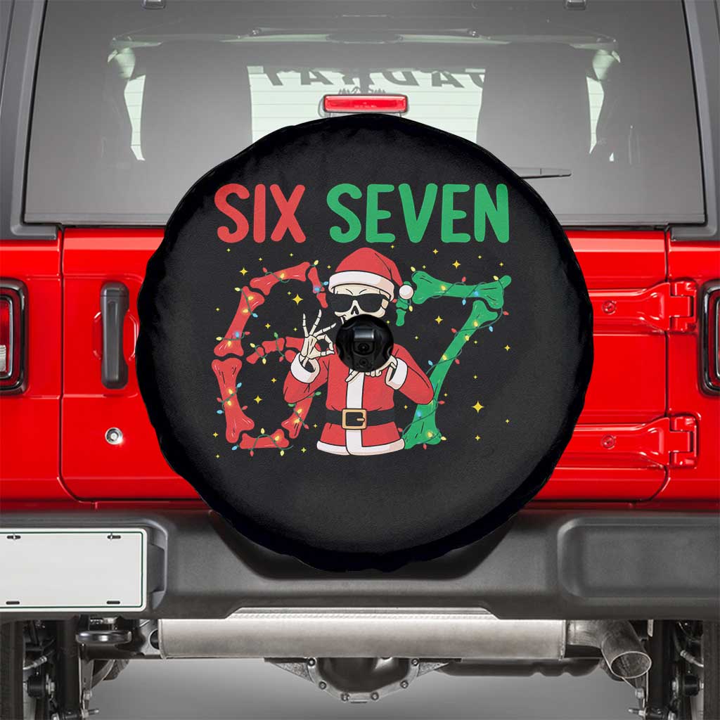 Funny Santa Skeleton Says Six Seven Spare Tire Cover Christmas Meme Gift - Wonder Print Shop