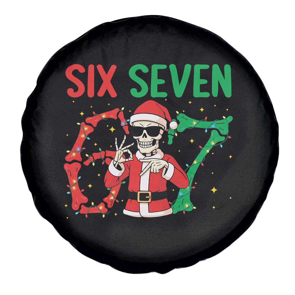 Funny Santa Skeleton Says Six Seven Spare Tire Cover Christmas Meme Gift - Wonder Print Shop