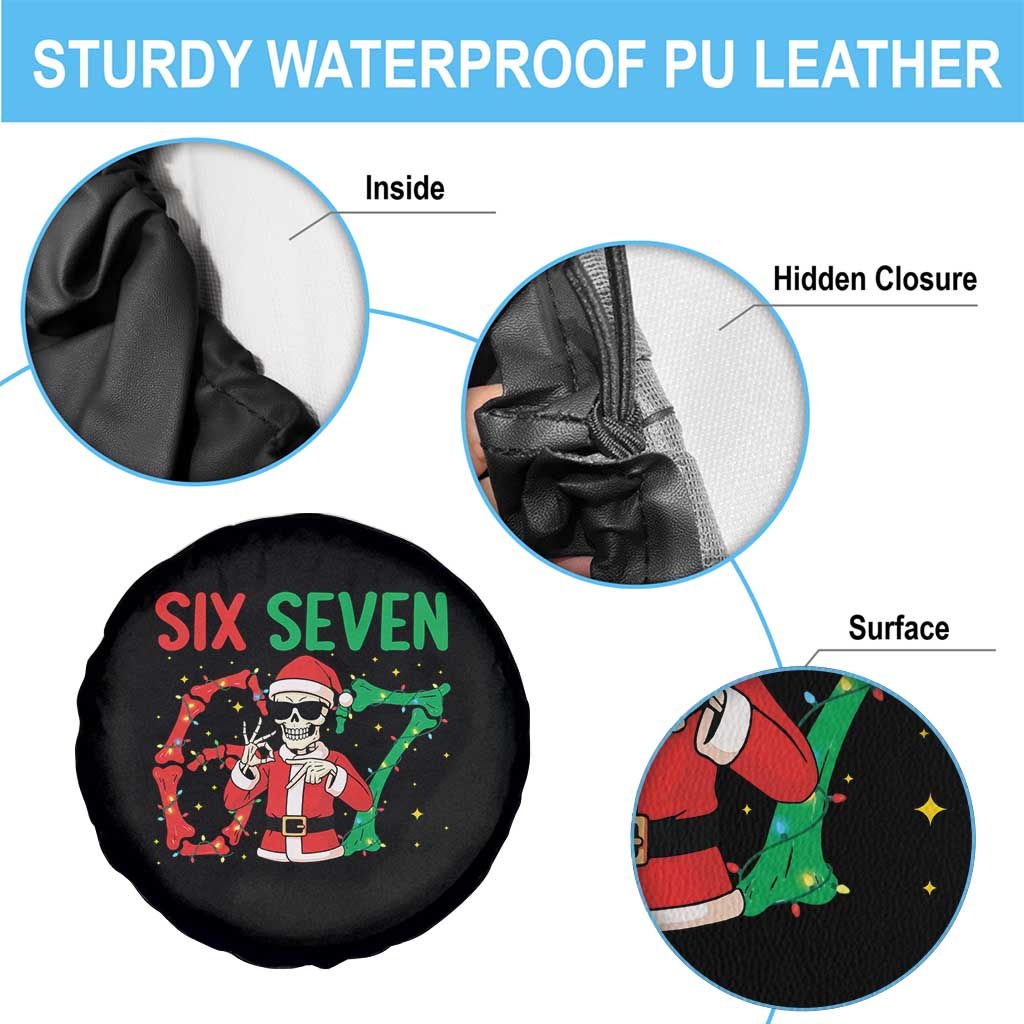 Funny Santa Skeleton Says Six Seven Spare Tire Cover Christmas Meme Gift - Wonder Print Shop