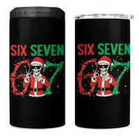 Funny Santa Skeleton Says Six Seven 4 in 1 Can Cooler Tumbler Christmas Meme Gift - Wonder Print Shop