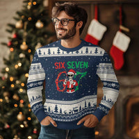Funny Santa Skeleton Says Six Seven Ugly Christmas Sweater Xmas Meme Gift - Wonder Print Shop