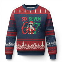 Funny Santa Skeleton Says Six Seven Ugly Christmas Sweater Xmas Meme Gift - Wonder Print Shop