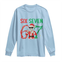 Funny Santa Skeleton Says Six Seven Long Sleeve Shirt Christmas Meme Gift - Wonder Print Shop