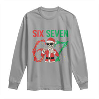 Funny Santa Skeleton Says Six Seven Long Sleeve Shirt Christmas Meme Gift - Wonder Print Shop