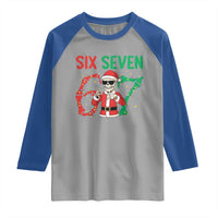 Funny Santa Skeleton Says Six Seven Raglan Shirt Christmas Meme Gift - Wonder Print Shop