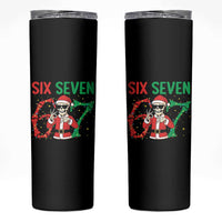 Funny Santa Skeleton Says Six Seven Skinny Tumbler Christmas Meme Gift - Wonder Print Shop