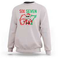 Funny Santa Skeleton Says Six Seven Sweatshirt Christmas Meme Gift - Wonder Print Shop