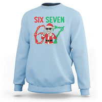 Funny Santa Skeleton Says Six Seven Sweatshirt Christmas Meme Gift - Wonder Print Shop
