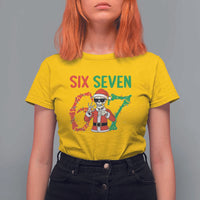Funny Santa Skeleton Says Six Seven T Shirt For Women Christmas Meme Gift - Wonder Print Shop