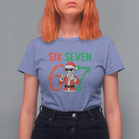 Funny Santa Skeleton Says Six Seven T Shirt For Women Christmas Meme Gift - Wonder Print Shop