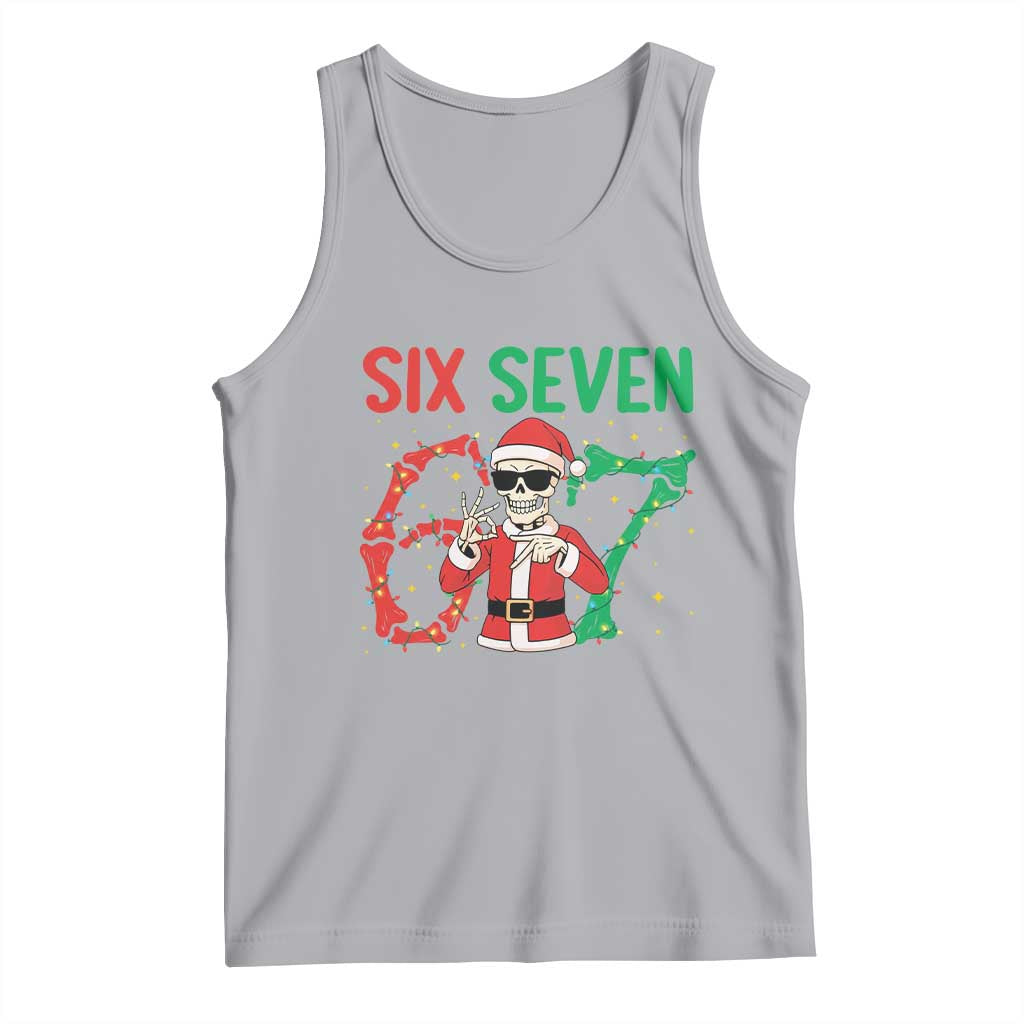 Funny Santa Skeleton Says Six Seven Tank Top Christmas Meme Gift - Wonder Print Shop