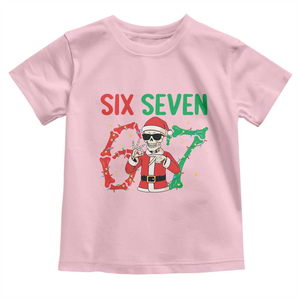 Funny Santa Skeleton Says Six Seven Toddler T Shirt Christmas Meme Gift - Wonder Print Shop