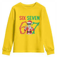 Funny Santa Skeleton Says Six Seven Youth Sweatshirt Christmas Meme Gift - Wonder Print Shop