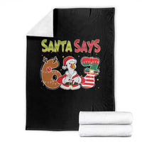 Funny Sant Goose Says Six Seven Throw Blanket Christmas Gift For Gen Z - Wonder Print Shop