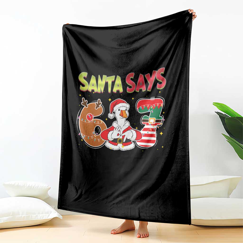 Funny Sant Goose Says Six Seven Throw Blanket Christmas Gift For Gen Z - Wonder Print Shop