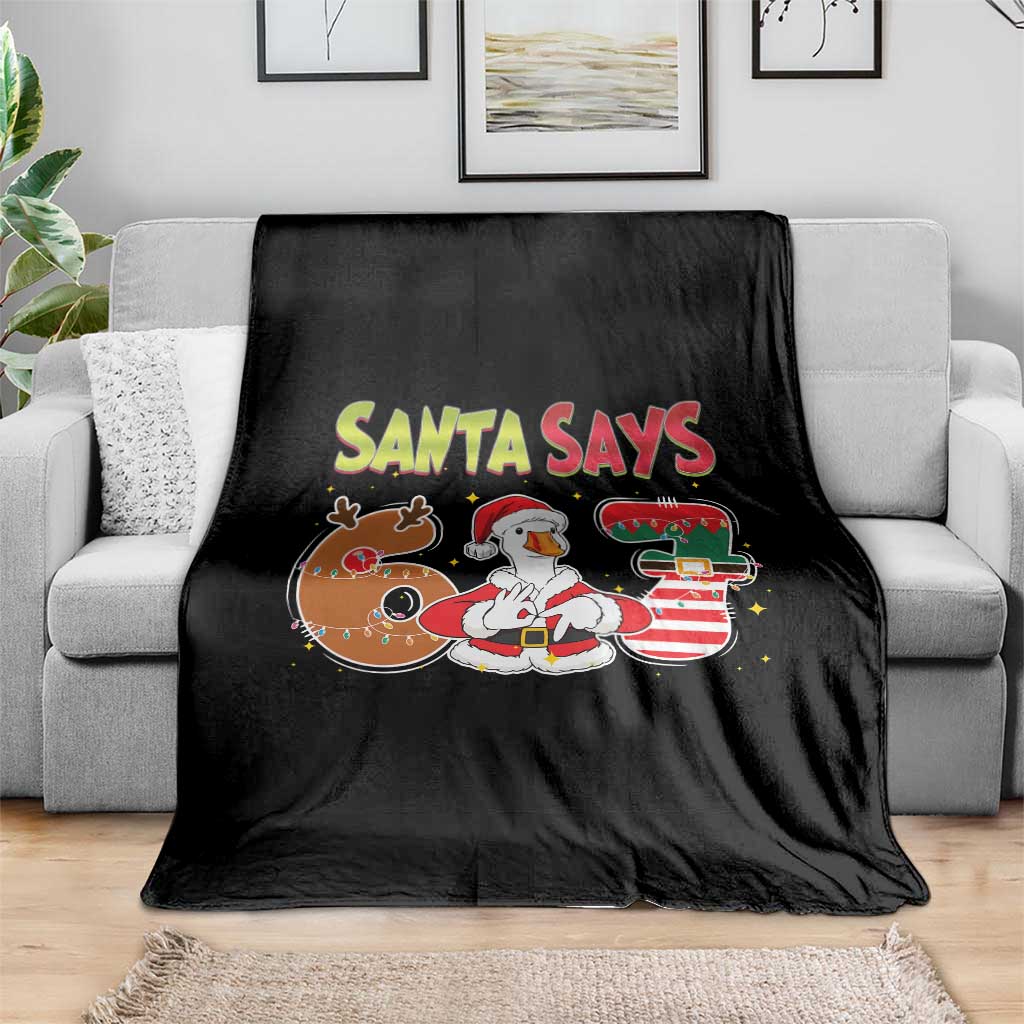Funny Sant Goose Says Six Seven Throw Blanket Christmas Gift For Gen Z - Wonder Print Shop