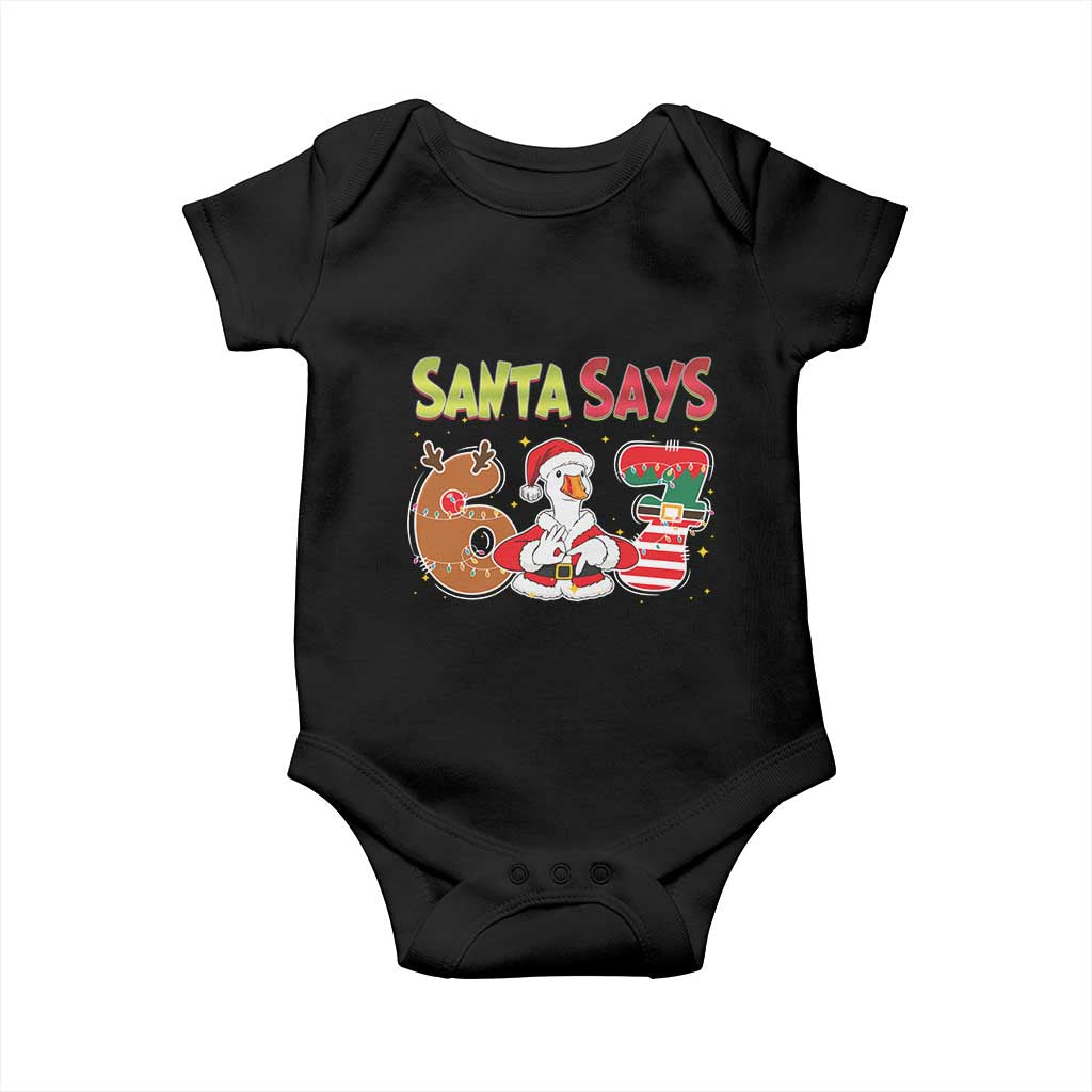 Funny Sant Goose Says Six Seven Baby Onesie Christmas Gift For Gen Z - Wonder Print Shop