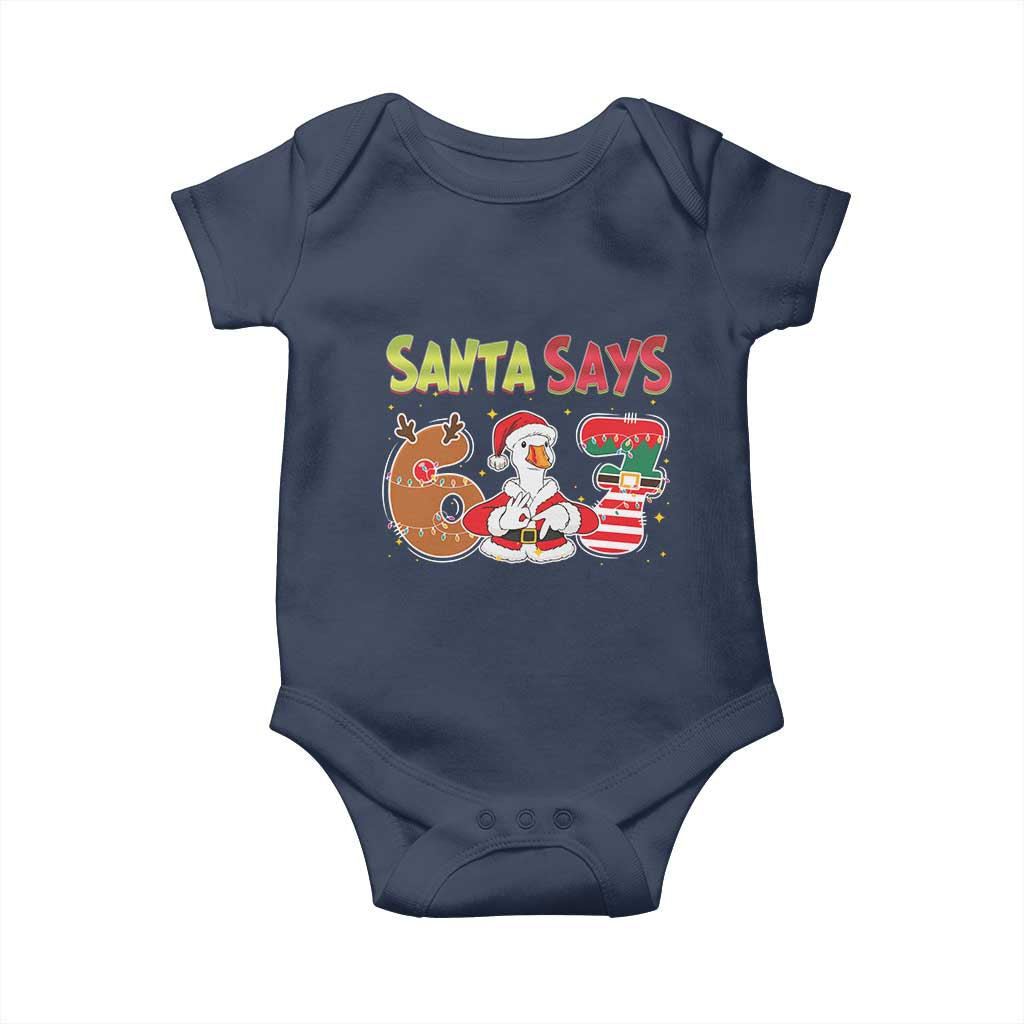 Funny Sant Goose Says Six Seven Baby Onesie Christmas Gift For Gen Z - Wonder Print Shop
