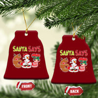 Funny Sant Goose Says Six Seven Ceramic Ornament Christmas Gift For Gen Z - Wonder Print Shop