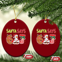 Funny Sant Goose Says Six Seven Ceramic Ornament Christmas Gift For Gen Z - Wonder Print Shop