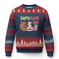 Funny Sant Goose Says Six Seven Ugly Christmas Sweater Xmas Gift For Gen Z - Wonder Print Shop