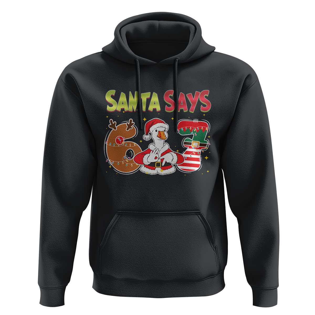 Funny Sant Goose Says Six Seven Hoodie Christmas Gift For Gen Z - Wonder Print Shop