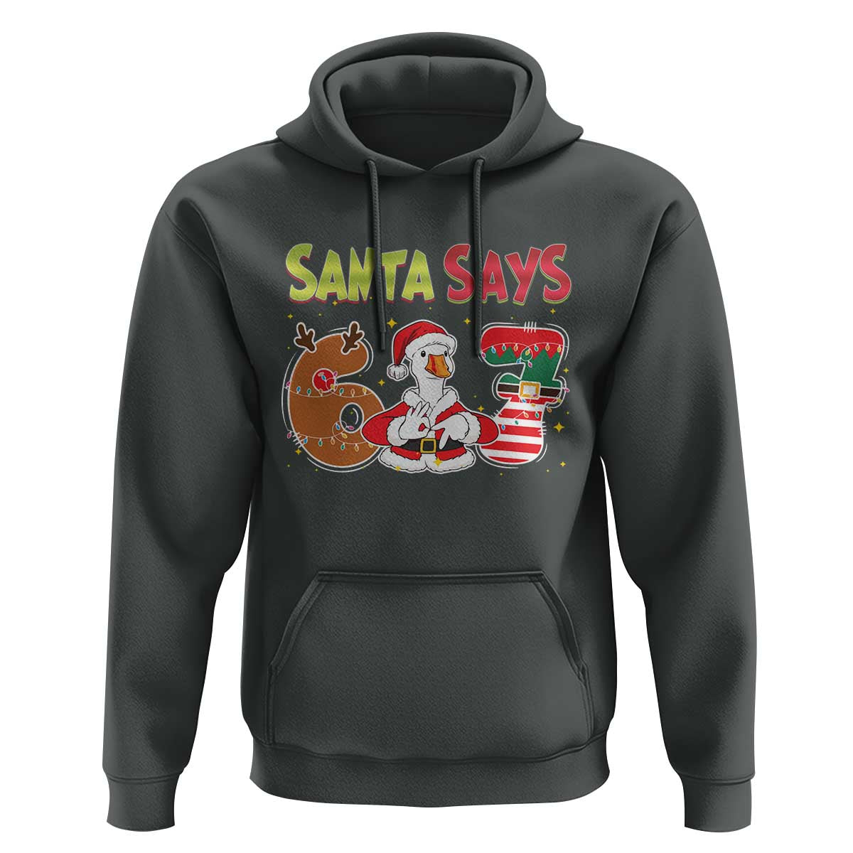 Funny Sant Goose Says Six Seven Hoodie Christmas Gift For Gen Z - Wonder Print Shop