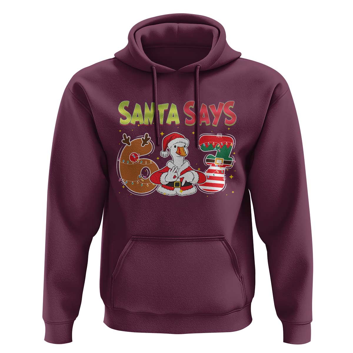 Funny Sant Goose Says Six Seven Hoodie Christmas Gift For Gen Z - Wonder Print Shop