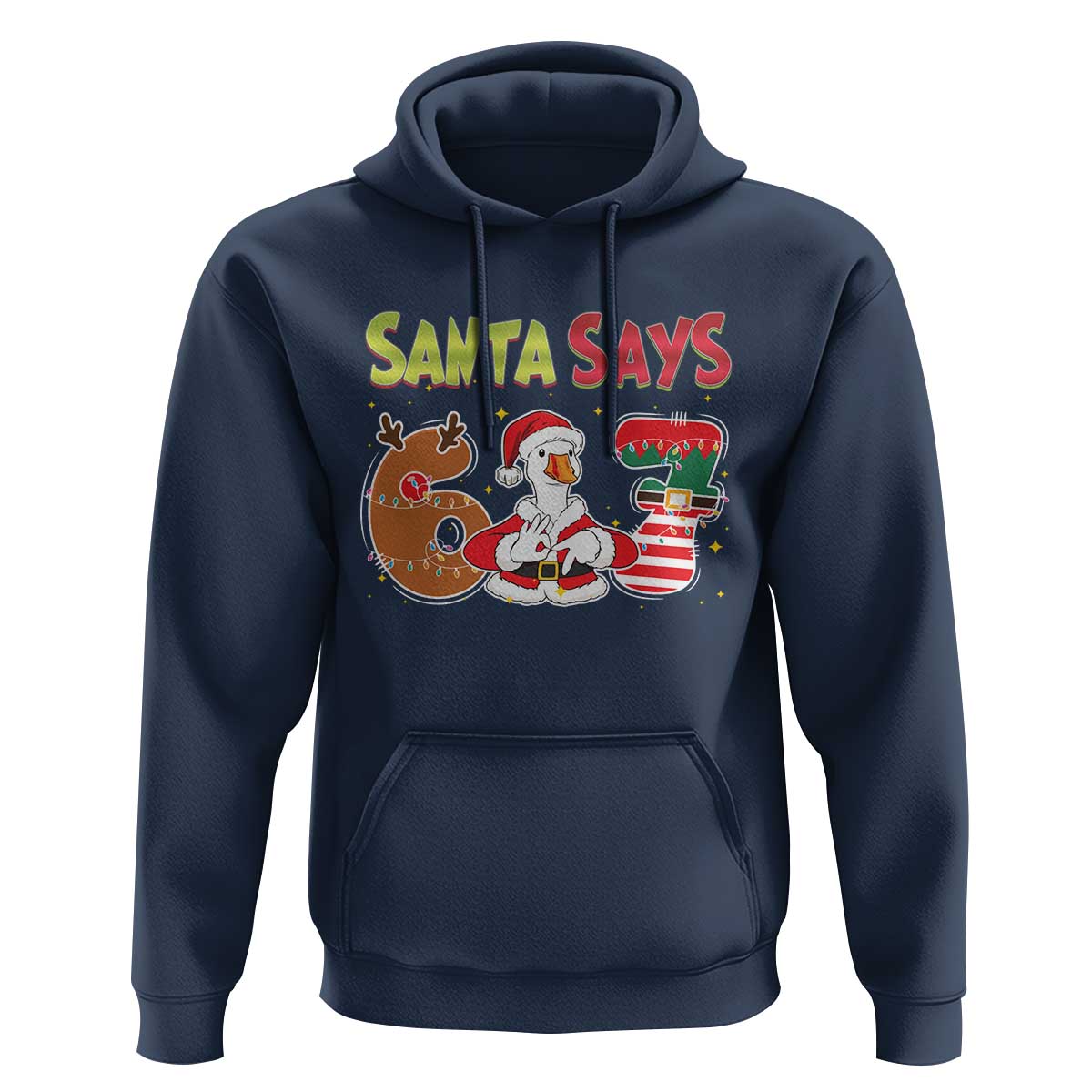 Funny Sant Goose Says Six Seven Hoodie Christmas Gift For Gen Z - Wonder Print Shop