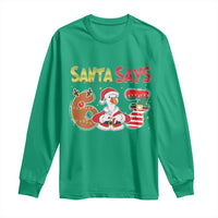 Funny Sant Goose Says Six Seven Long Sleeve Shirt Christmas Gift For Gen Z - Wonder Print Shop