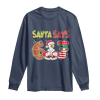 Funny Sant Goose Says Six Seven Long Sleeve Shirt Christmas Gift For Gen Z - Wonder Print Shop