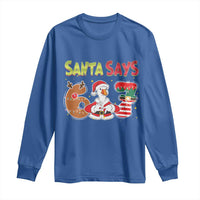 Funny Sant Goose Says Six Seven Long Sleeve Shirt Christmas Gift For Gen Z - Wonder Print Shop