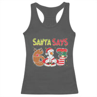 Funny Sant Goose Says Six Seven Racerback Tank Top Christmas Gift For Gen Z - Wonder Print Shop