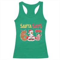 Funny Sant Goose Says Six Seven Racerback Tank Top Christmas Gift For Gen Z - Wonder Print Shop