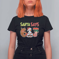 Funny Sant Goose Says Six Seven T Shirt For Women Christmas Gift For Gen Z - Wonder Print Shop