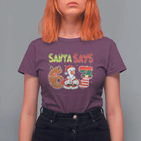 Funny Sant Goose Says Six Seven T Shirt For Women Christmas Gift For Gen Z - Wonder Print Shop