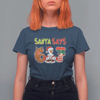 Funny Sant Goose Says Six Seven T Shirt For Women Christmas Gift For Gen Z - Wonder Print Shop