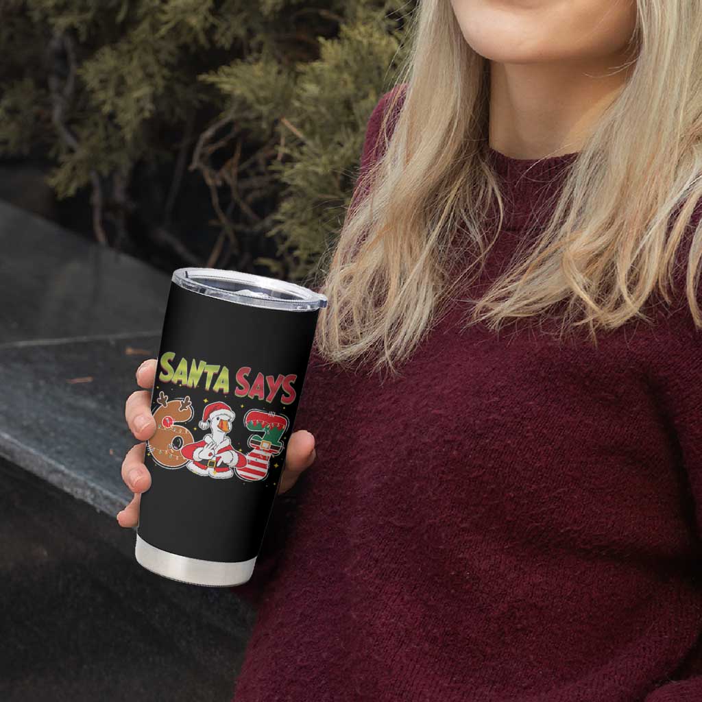 Funny Sant Goose Says Six Seven Tumbler Cup Christmas Gift For Gen Z - Wonder Print Shop
