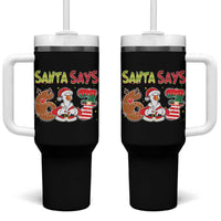 Funny Sant Goose Says Six Seven Tumbler With Handle Christmas Gift For Gen Z - Wonder Print Shop