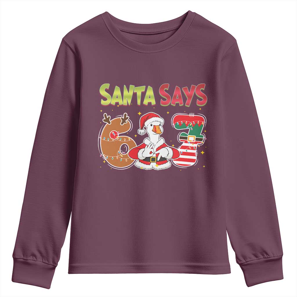 Funny Sant Goose Says Six Seven Youth Sweatshirt Christmas Gift For Gen Z - Wonder Print Shop