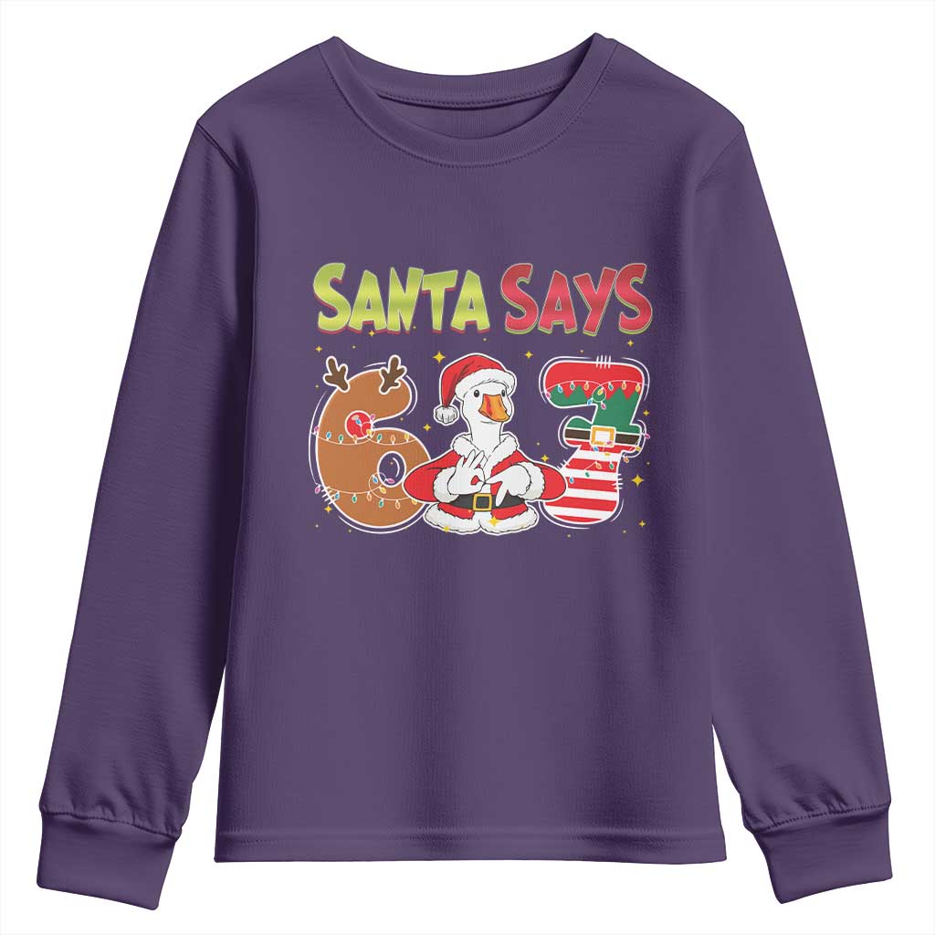 Funny Sant Goose Says Six Seven Youth Sweatshirt Christmas Gift For Gen Z - Wonder Print Shop
