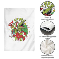 Funny Christmas Dinosaur Lover Gift Garden Flag Trending Six Seven Bruh - Wonder Print Shop