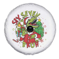 Funny Christmas Dinosaur Lover Gift Spare Tire Cover Trending Six Seven Bruh - Wonder Print Shop