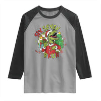 Funny Christmas Dinosaur Lover Gift Raglan Shirt Trending Six Seven Bruh - Wonder Print Shop