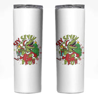 Funny Christmas Dinosaur Lover Gift Skinny Tumbler Trending Six Seven Bruh - Wonder Print Shop